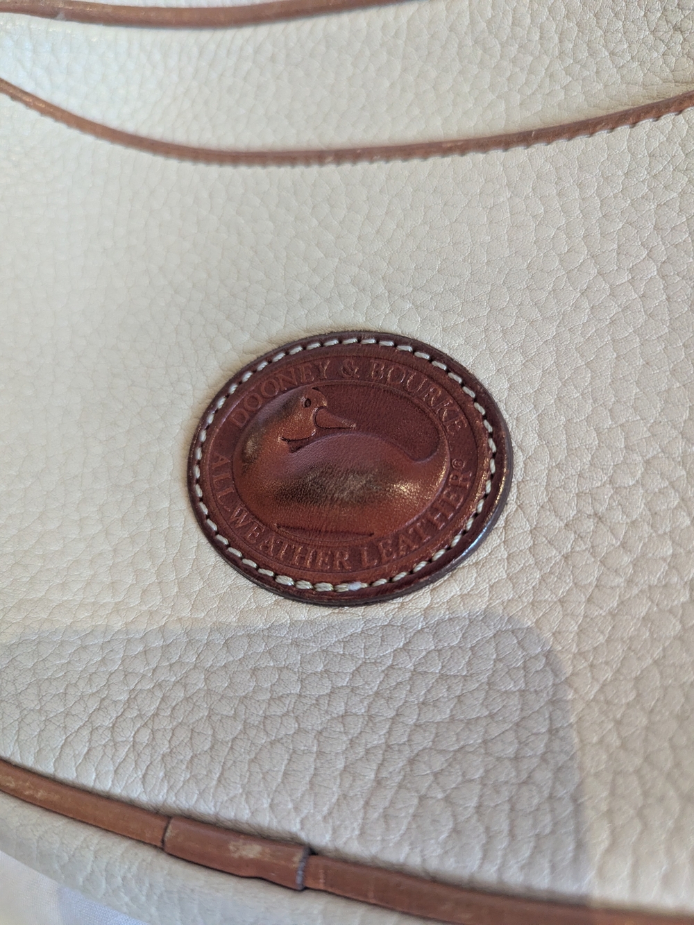 Vintage Dooney & Bourke Leather Cream Tan Crossbody Bag USA - Picture 4 of 12